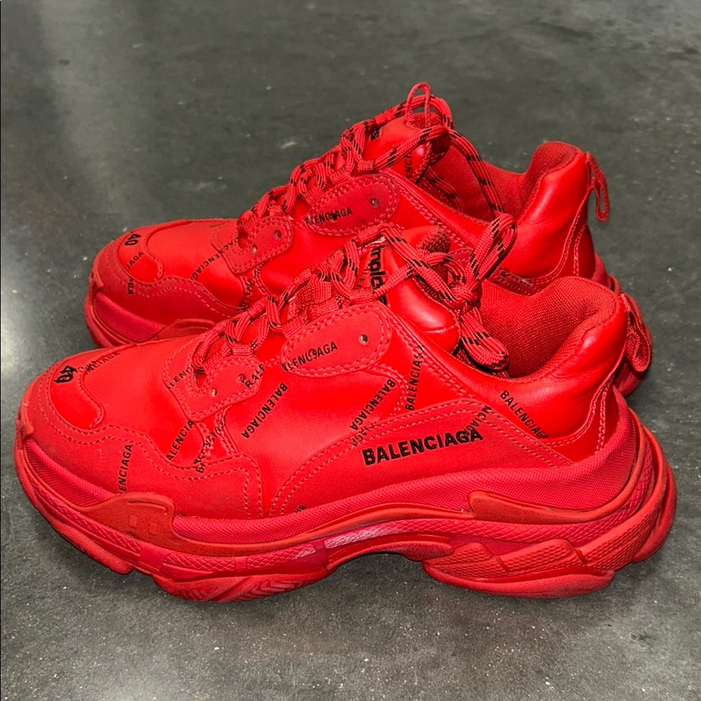 Balenciaga Vibrant Red Athletic Shoes